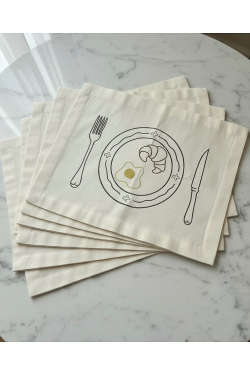 BREKKIE – Nakışlı Kumaş Amerikan Servis (6’lı)