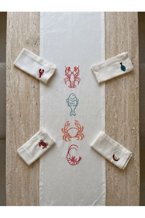 Yunda-Nakışlı Kumaş Runner